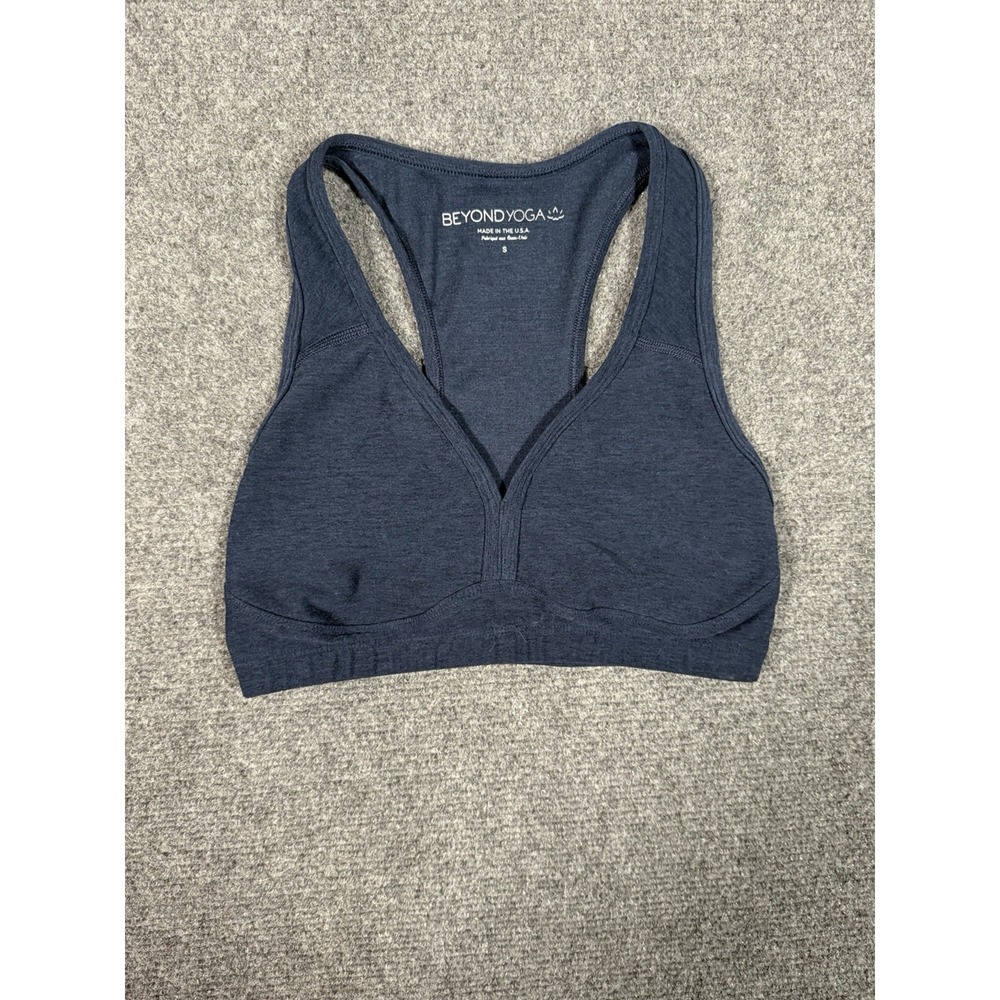 Beyond Yoga Spacedye Lift Your Spirits Sports Bra  Womens Small Nocturnal Navy